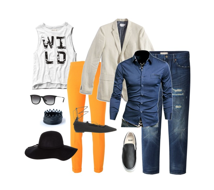 couples style :: what to wear :: blue and orange