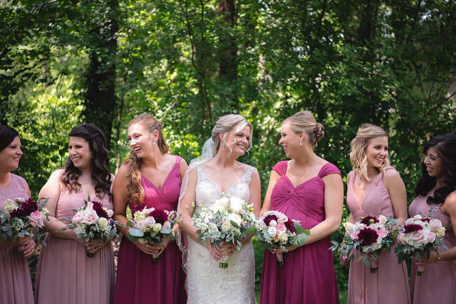 Blush Pink Navy Wedding Party Photography