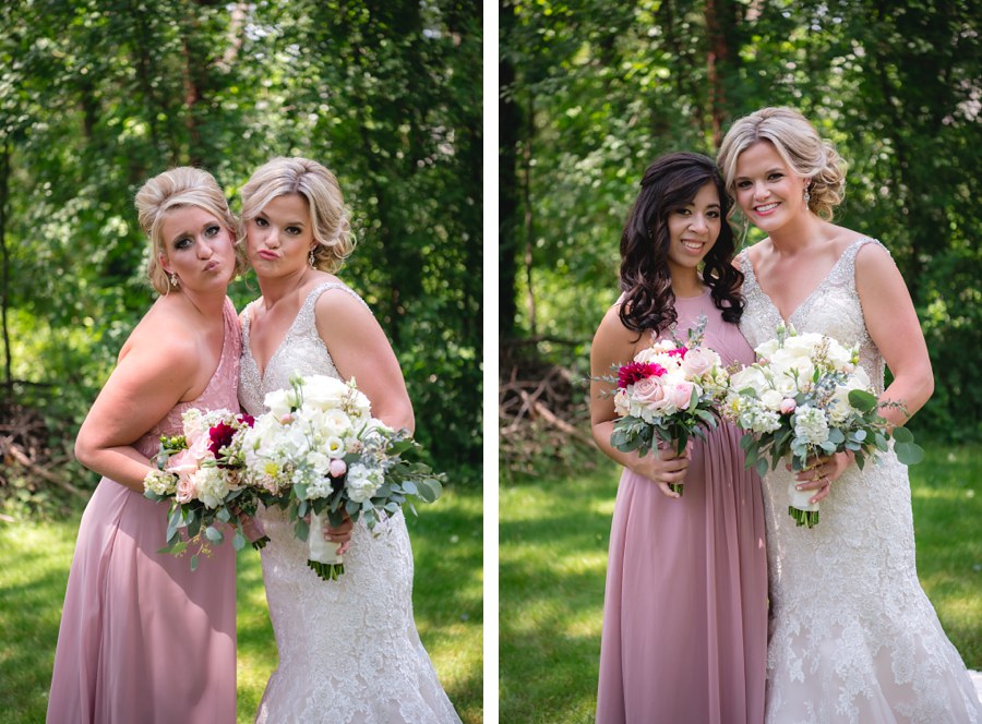 Blush Pink Navy Wedding Party Photography