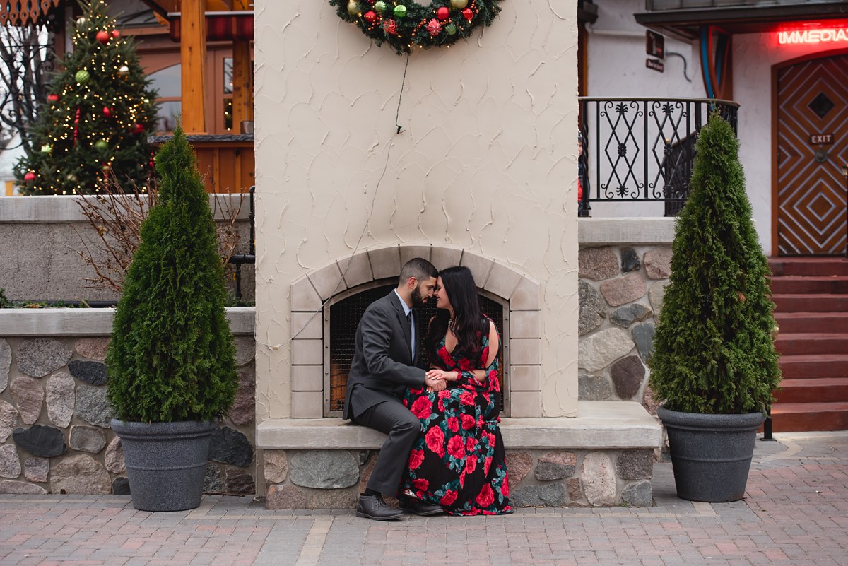 Chelsea and Andrew Frankenmuth Michigan Winter Engagement Session
