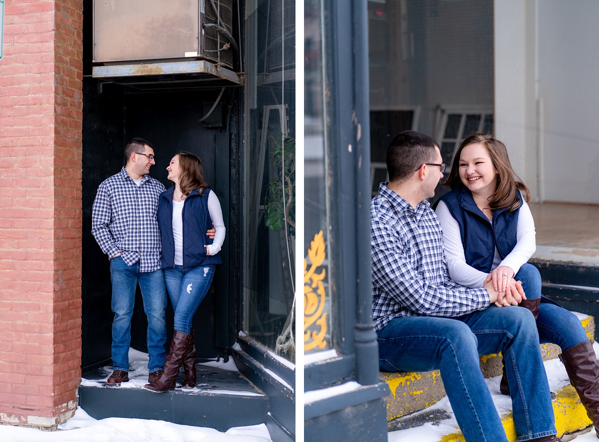 Jenna and Nathan Winter Engagement blacksheepchic photography Bay City Michigan