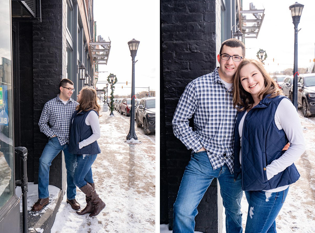 Jenna and Nathan Winter Engagement blacksheepchic photography Bay City Michigan