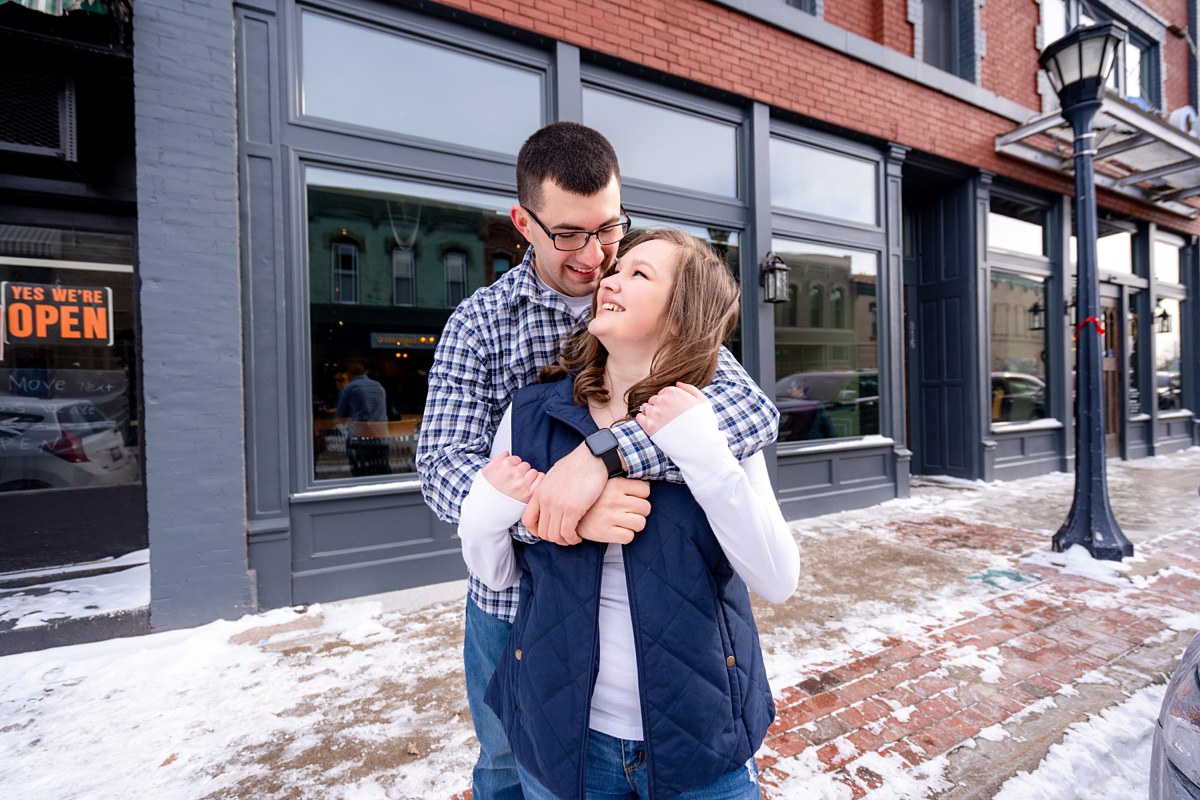 Jenna and Nathan Winter Engagement blacksheepchic photography Bay City Michigan