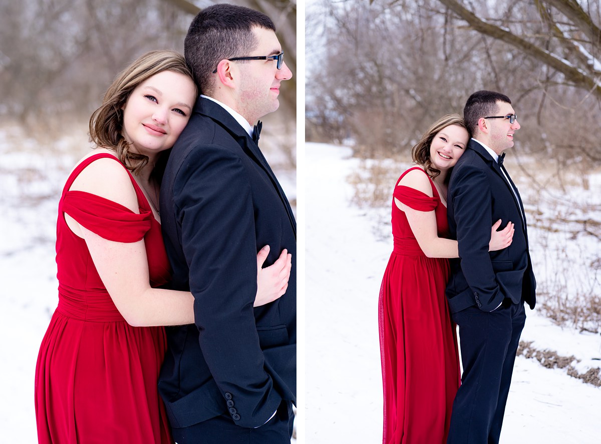 Jenna and Nathan Winter Engagement blacksheepchic photography Bay City Michigan