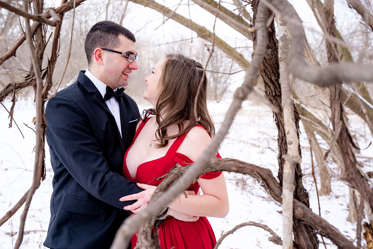 Jenna and Nathan Winter Engagement blacksheepchic photography Bay City Michigan